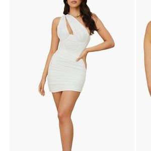 House of CB Clementine Cutout Ruched Mini Dress NWT